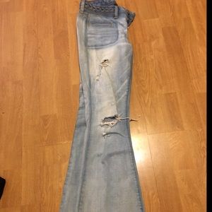 American Eagle Distressed Bell Bottoms